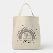 Etwas sagt mir, ich werde dich für immer Liebe geb Tragetasche (Rückseite)