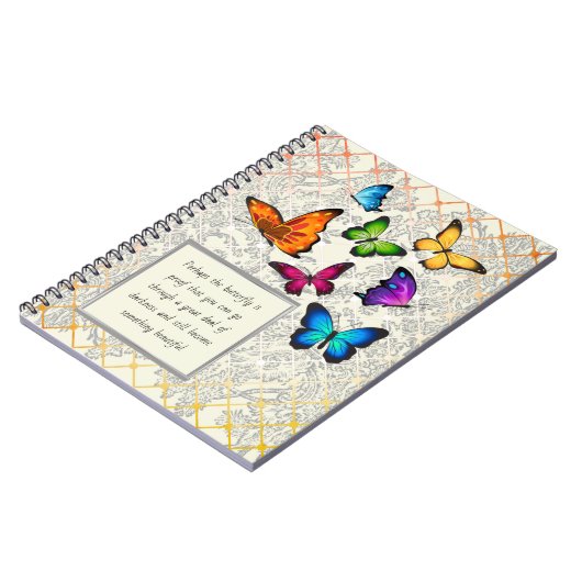 Etwas Schönes buntes SchmetterlingsNotebook Notizblock (Linke Seite)