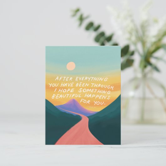 Etwas Schönes - Ermutigend Postkarte (Stehend Vorderseite)