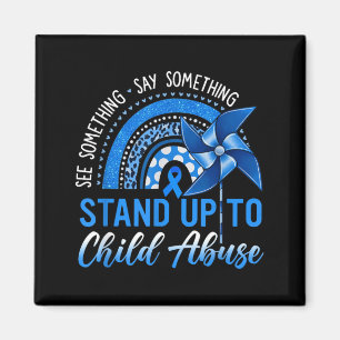 Etwas Sehen, Etwas Sagen Blaues Band Pinwheel Magnet