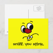 Etwas Stinkes Gesicht Grumpy Postkarte (Vorne/Hinten)