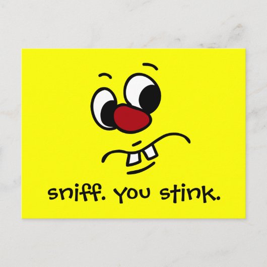 Etwas Stinkes Gesicht Grumpy Postkarte (Vorderseite)