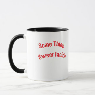 "Etwas Süßes drinnen"-Sticker – Hübsche Typografie Tasse