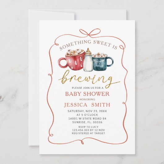 Etwas Süßes ist die Hängemaschine mit Kinderdusche Einladung (Vorderseite)