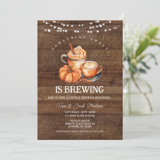 Etwas Süßes ist, Holzdusche zu brauen Einladung (Stehend Vorderseite)