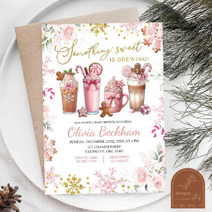 Etwas Süßes Rosa Braut Kaffee Baby Mädchen Einladung