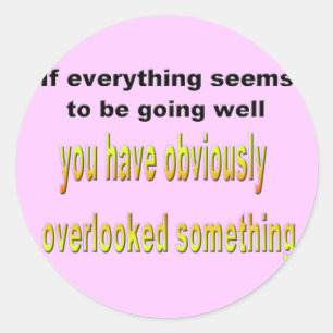 Etwas übersehen runder aufkleber