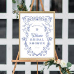 Etwas Viktorianisches blaues Brautparty Willkommen Poster<br><div class="desc">Dieses Design besticht durch ein viktorianisches Chinoiserie-Wappen aus blauem Porzellan und eine reizvolle Kombination aus eleganten und klassischen Schriftart. Sehen Sie sich die gesamte Kollektion an,  um mehr passende Artikel zu finden!</div>
