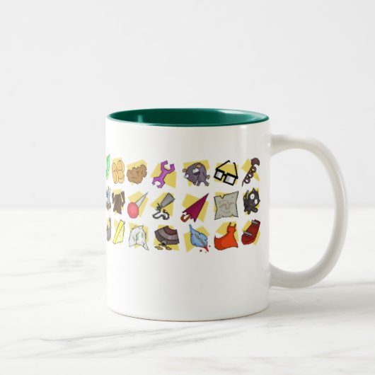 "Etwas von dem ordentlichen Material, das ich Zweifarbige Tasse (Rechts)