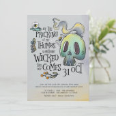 Etwas Wackeliges Halloween-Party Einladung (Stehend Vorderseite)