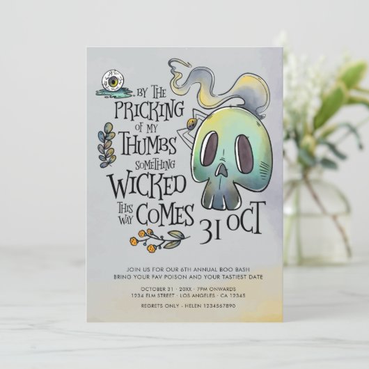Etwas Wackeliges Halloween-Party Einladung (Stehend Vorderseite)