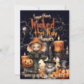Etwas Wackelmädchen Goth Skull Candles Einladung (Vorderseite)