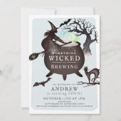Etwas Wicked Brennen Halloween Bl Geburtstag Einladung (Vorderseite)