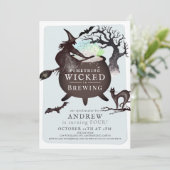 Etwas Wicked Brennen Halloween Bl Geburtstag Einladung (Stehend Vorderseite)