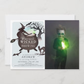 Etwas Wicked Brennen Halloween Blue Geburtstag Einladung (Vorderseite)
