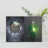 Etwas Wicked Brennen Halloween Night Geburtstag Einladung (Stehend Vorderseite)