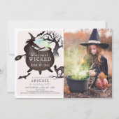 Etwas Wicked Brennen Halloween Pink Geburtstag Einladung (Vorderseite)