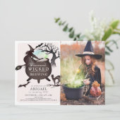 Etwas Wicked Brennen Halloween Pink Geburtstag Einladung (Stehend Vorderseite)