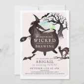 Etwas Wicked Brennen Halloween Pink Geburtstag Einladung (Vorderseite)