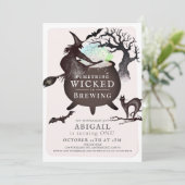 Etwas Wicked Brennen Halloween PK 1. Geburtstag Einladung (Stehend Vorderseite)