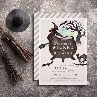 Etwas Wicked Brennen Halloween PK 1. Geburtstag Einladung