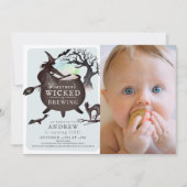 Etwas Wicked Brise Halloween BL 1. Geburtstag Einladung (Vorderseite)