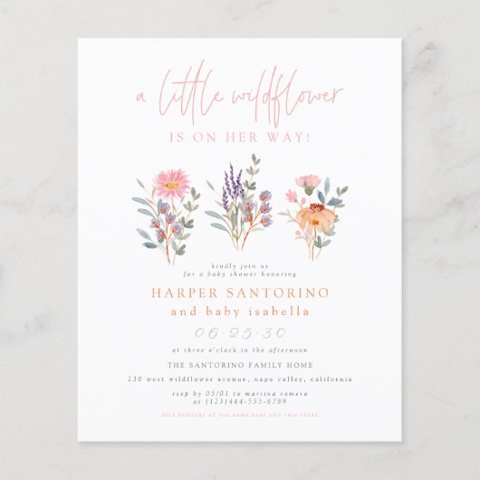 Etwas Wildblume Babydusche (Vorderseite)