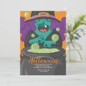 Etwas wird auf Halloween-Einladung aufbrechen Einladung (Stehend Vorderseite)
