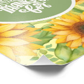 "Etwas zu danken" Sonnenblumenplakat Fotodruck (Ecke)