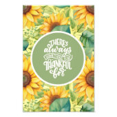 "Etwas zu danken" Sonnenblumenplakat Fotodruck (Vorne)
