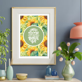 "Etwas zu danken" Sonnenblumenplakat Fotodruck