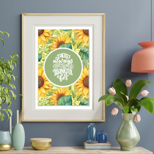 "Etwas zu danken" Sonnenblumenplakat Fotodruck