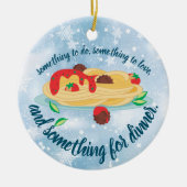 Etwas zum Abendessen Spaghetti Feinschmecker Weihn Keramik Ornament (Vorne)