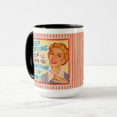 Etwas zum Weinen - Retro-Mama Tasse (Vorderseite Links)