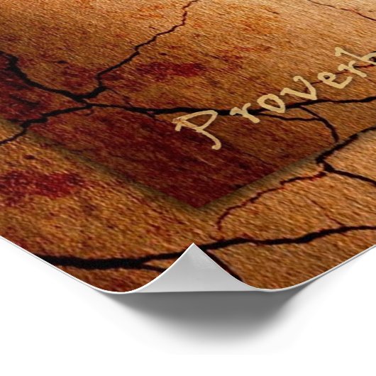 Etz Chayim - Lebensbaum auf dem Holzeffekt Poster (Ecke)