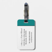 Etzeichen-Eleganz: Aquamariner Gepäckanhänger (Rückseite vertikal)