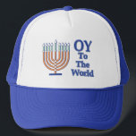Eu auf die Welt - Truckerkappe<br><div class="desc">Oy Auf die Welt mit einer Menorah</div>