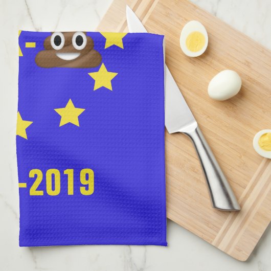 EU Brex-💩2017-2019 kennzeichnen/Brexit Tee-Tuch Geschirrtuch (Viertel Falte)
