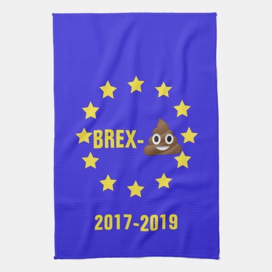 EU Brex-💩2017-2019 kennzeichnen/Brexit Tee-Tuch Geschirrtuch (Vertikal)