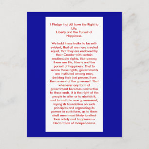 !! EU Erklärung der Unabhängigkeit Postkarte