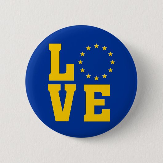 EU-Flagge, europäische Gewerkschaft, LIEBE Button (Vorderseite)