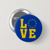 EU-Flagge, europäische Gewerkschaft, LIEBE Button (Vorne & Hinten)