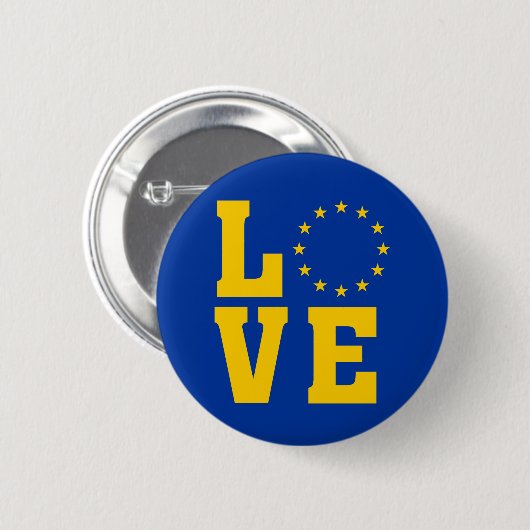 EU-Flagge, europäische Gewerkschaft, LIEBE Button (Vorne & Hinten)