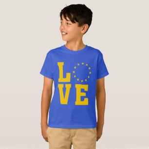 EU-Flagge, europäische Gewerkschaft, LIEBE T-Shirt