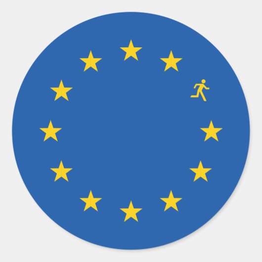 EU-Flagge für den Brexit Runder Aufkleber (Vorderseite)