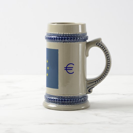 EU-Flagge.mit EURO-Symbol Bierglas (Rechts)