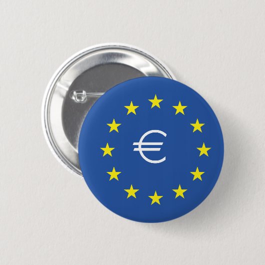 EU-Flagge.mit EURO-Symbol Button (Vorne & Hinten)