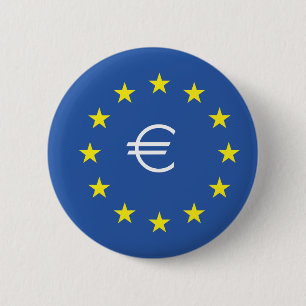 EU-Flagge.mit EURO-Symbol Button