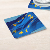 EU-Flagge Rechteckiger Pappuntersetzer (angewinkelt)
