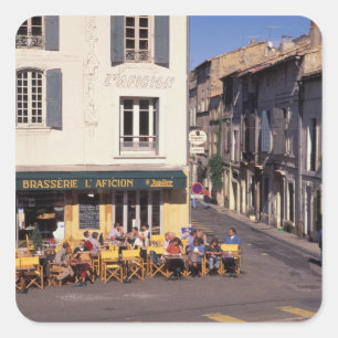 EU, Frankreich, Provence, Bouches-du-Rhone, Arles. Quadratischer Aufkleber
